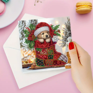 Preview: Diamond Painting Weihnachtsstrumpf Karten